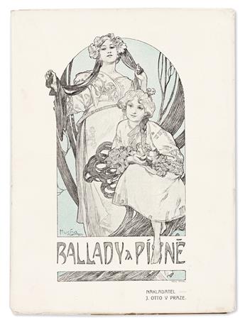 ALPHONSE MUCHA (1860-1939).  [BOOK ILLUSTRATIONS & COVERS, POSTCARD, PORTFOLIO & BOOKPLATE.] Group of 8 items. 1899-1922. Sizes vary.